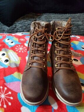 Cliffs by WHITE MOUNTAIN Brown Lace-Up Ankle Booties